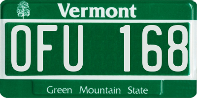 VT license plate OFU168