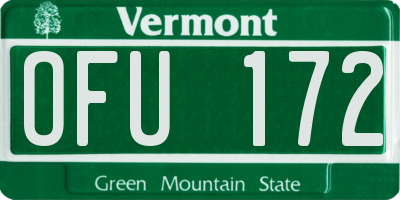 VT license plate OFU172