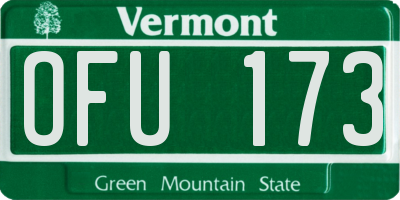 VT license plate OFU173