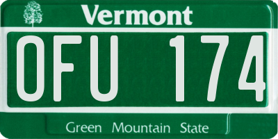 VT license plate OFU174