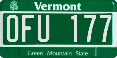 VT license plate OFU177