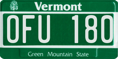 VT license plate OFU180