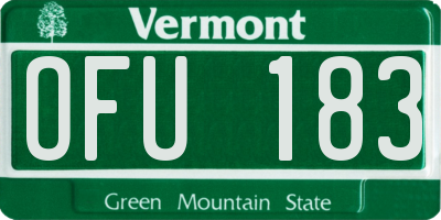 VT license plate OFU183