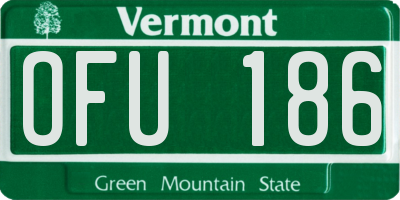 VT license plate OFU186