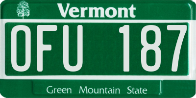 VT license plate OFU187