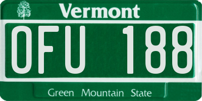 VT license plate OFU188