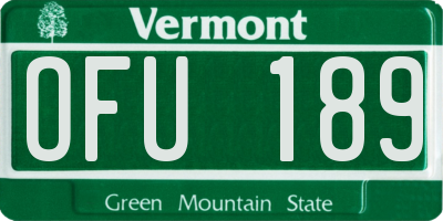 VT license plate OFU189