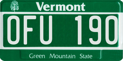 VT license plate OFU190