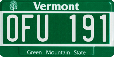 VT license plate OFU191