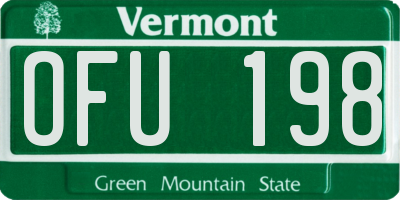 VT license plate OFU198