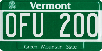 VT license plate OFU200
