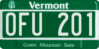 VT license plate OFU201