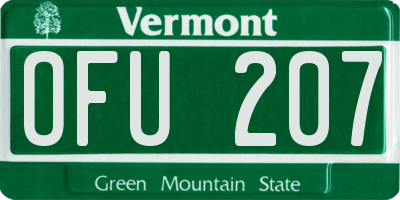 VT license plate OFU207