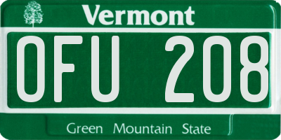 VT license plate OFU208