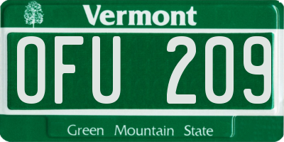 VT license plate OFU209
