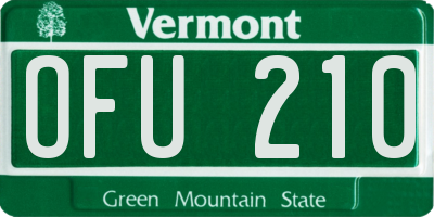 VT license plate OFU210