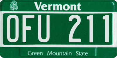 VT license plate OFU211