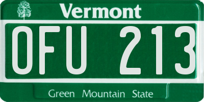 VT license plate OFU213
