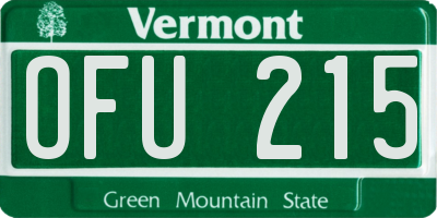 VT license plate OFU215