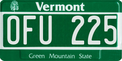 VT license plate OFU225