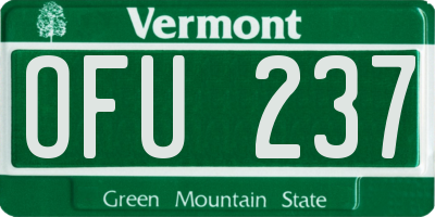 VT license plate OFU237
