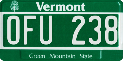 VT license plate OFU238