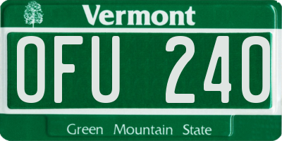 VT license plate OFU240