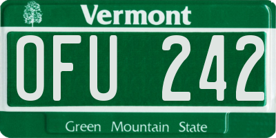 VT license plate OFU242