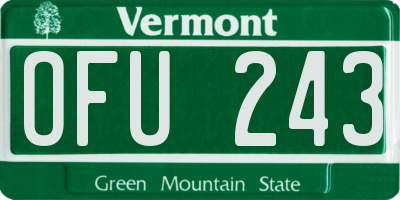 VT license plate OFU243