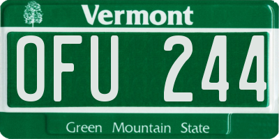 VT license plate OFU244