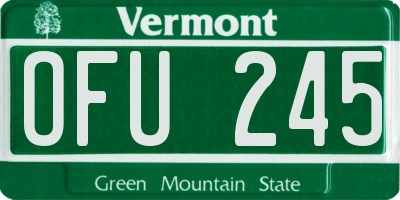 VT license plate OFU245