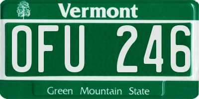 VT license plate OFU246