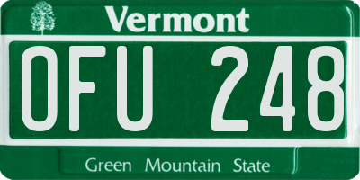 VT license plate OFU248