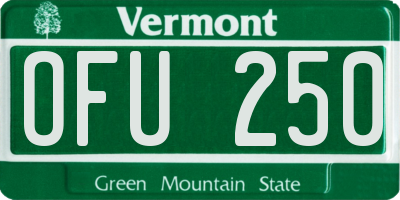 VT license plate OFU250