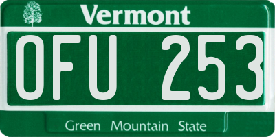 VT license plate OFU253