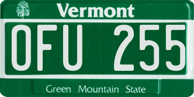 VT license plate OFU255