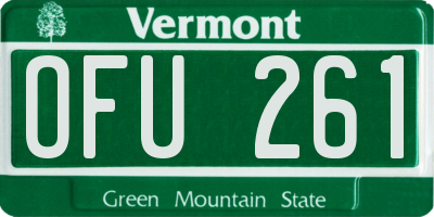 VT license plate OFU261