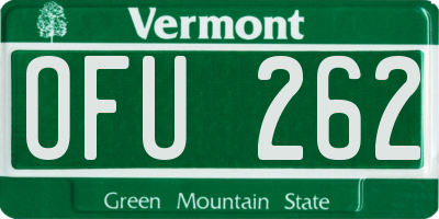 VT license plate OFU262
