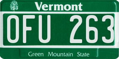 VT license plate OFU263
