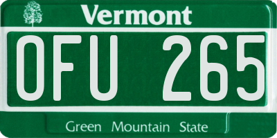 VT license plate OFU265