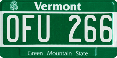 VT license plate OFU266