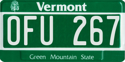 VT license plate OFU267