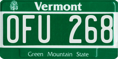 VT license plate OFU268