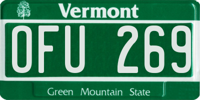 VT license plate OFU269