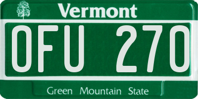 VT license plate OFU270