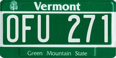 VT license plate OFU271