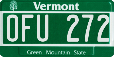 VT license plate OFU272