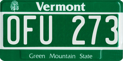 VT license plate OFU273