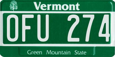 VT license plate OFU274