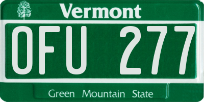 VT license plate OFU277